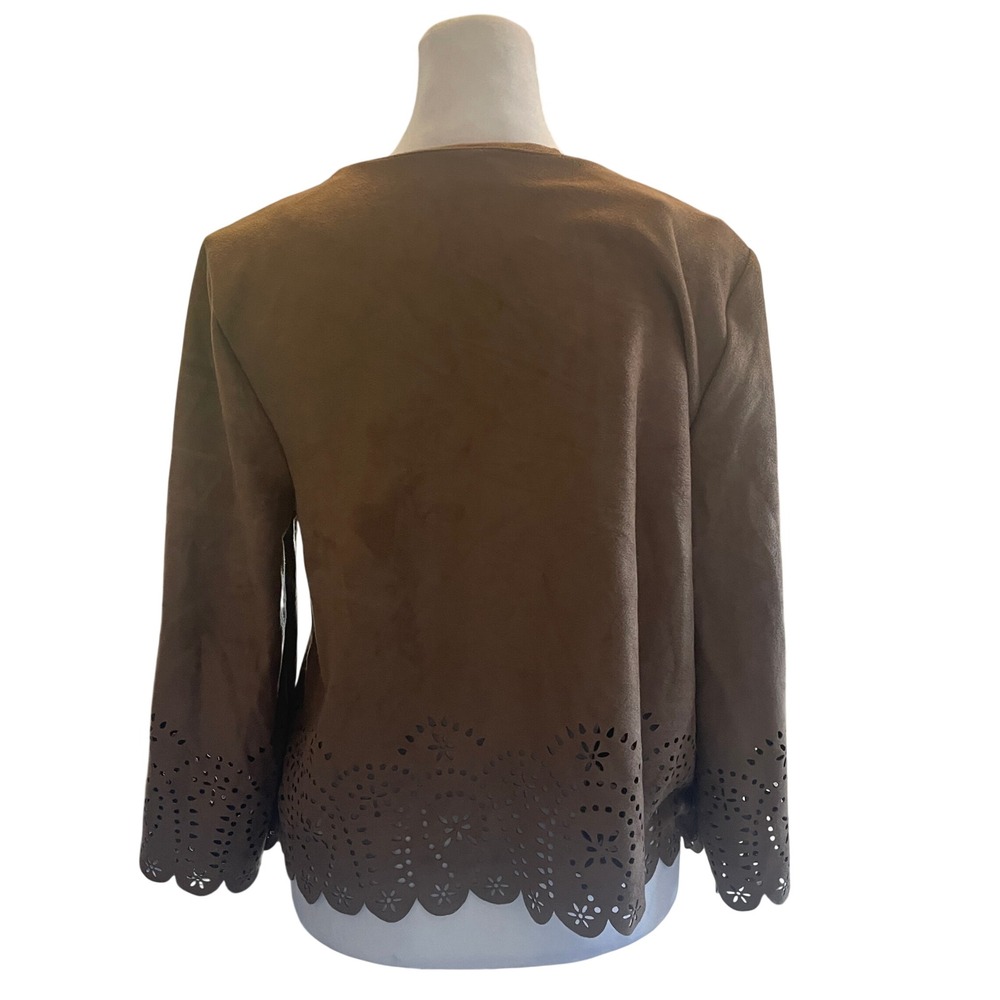 Womens Western Faux Suede Scalloped Cowgirl Open Jacket Small‎ Hippie Festival - Picture 3 of 14